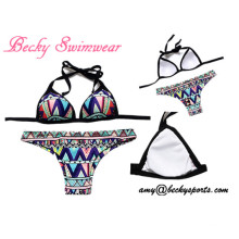 Lady′s Swimsuit Two-Piece Swimwear Bikini Beachwear with Removable Padding